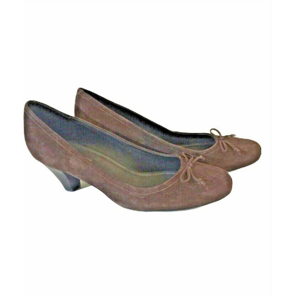 ECCO New Dehli Suede Coffee Brown Pumps Heels Flex Sole Size 40 US 9/9.5 - Picture 2 of 12